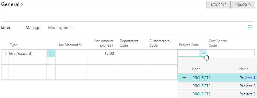 Purchase Invoice Project Dimension Purchase Invoice Project Dimension